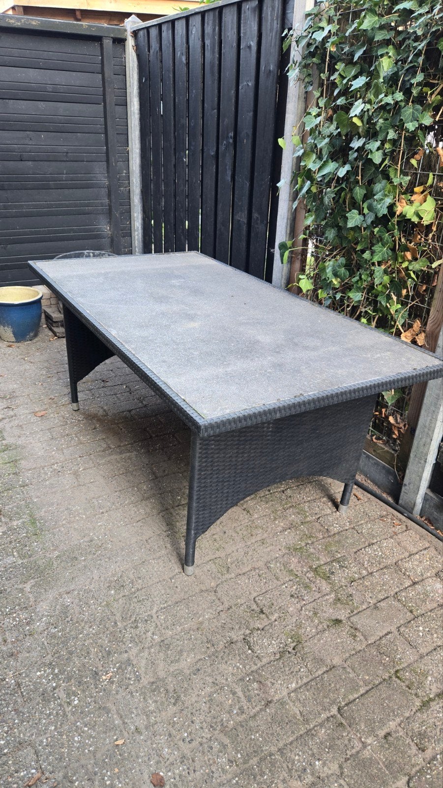 Tuin tafel met stenen blad - 180x95x74 cm, Tuin en Terras, Ophalen, Gebruikt, Rechthoekig