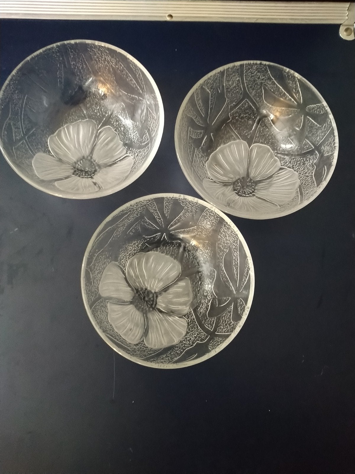3 glazen schaaltjes bloem setprijs, Ophalen of Verzenden