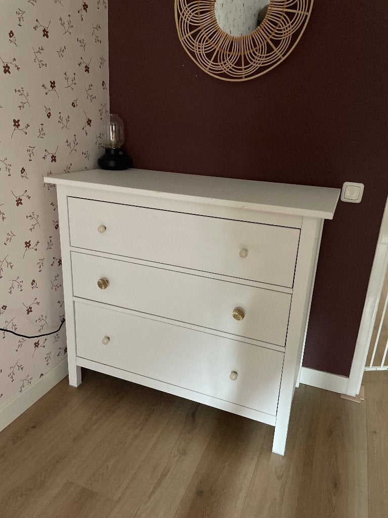Commode Hemnes IKEA wit, Ophalen, Gebruikt, 50 tot 70 cm, 100 cm of meer