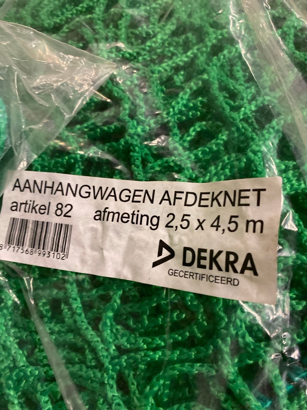 Nieuw Aanhangwagen Afdeknet 2,5 x 4,5 m DEKRA Gecertificeerd, Ophalen of Verzenden, Nieuw