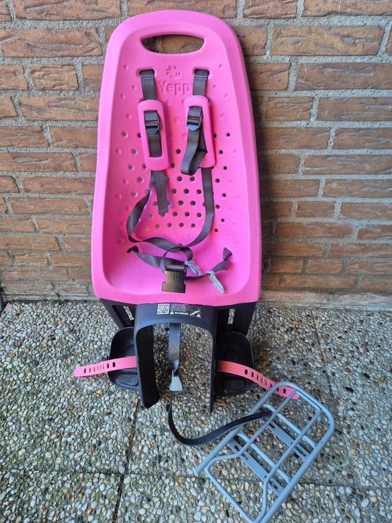 Yepp Fietszitje Achterop Roze met Montagerek E-bike, Ophalen, Gebruikt, Achterzitje, Yepp