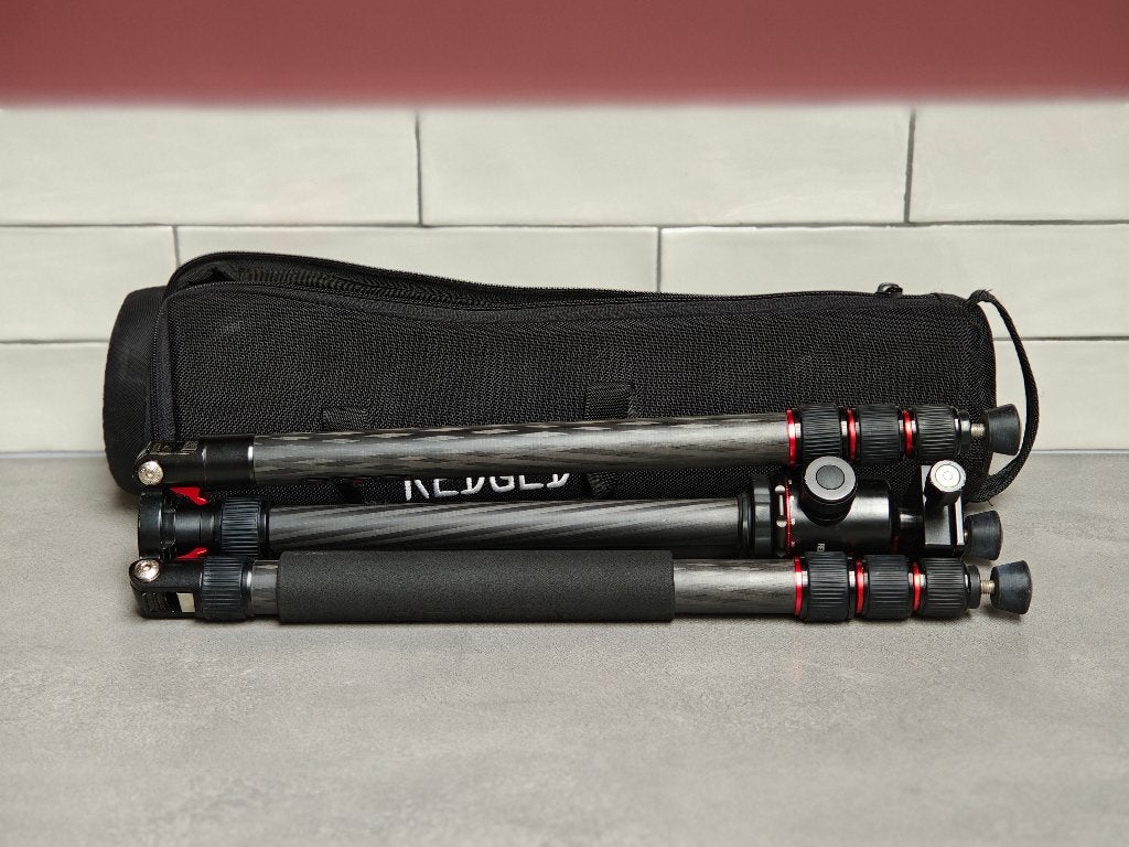 Redged TSC-427K Carbon Statief + RNB-2n Balhoofd + Tas, Overige merken, Zo goed als nieuw, 150 tot 175 cm, Monopod functie