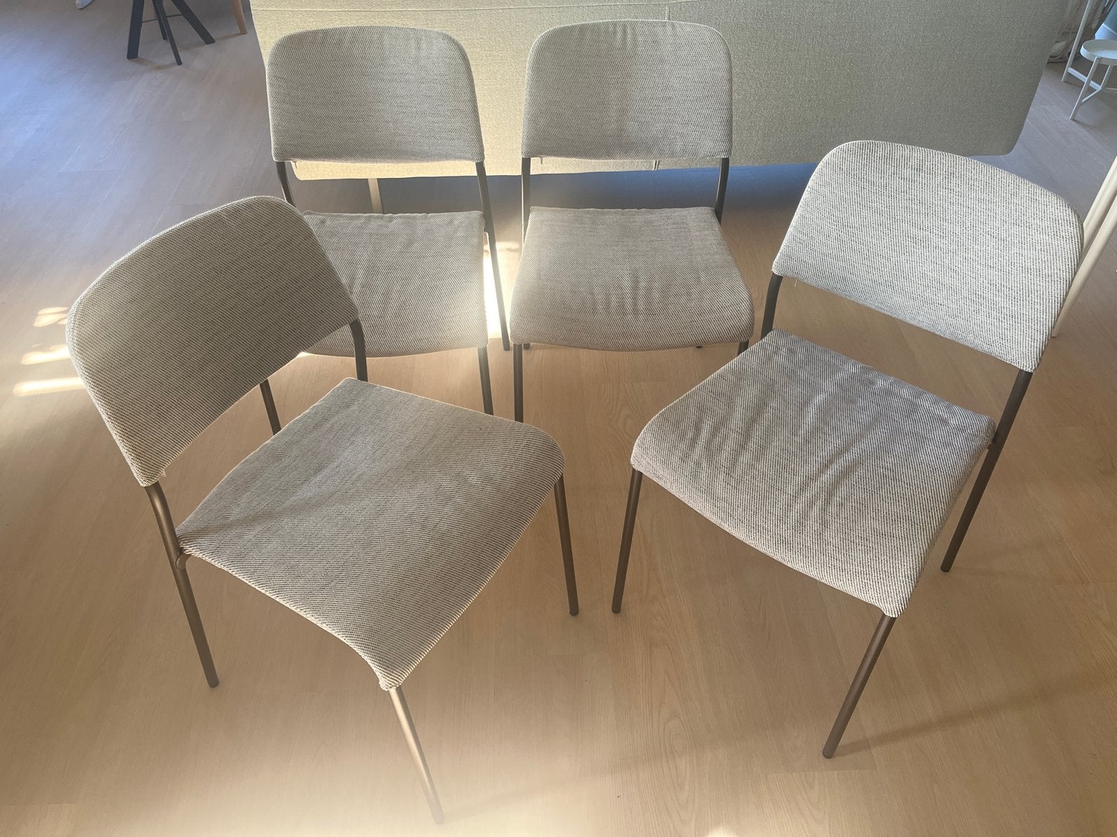 4 eetkamerstoelen IKEA - Grijs/Bruin, Ophalen, Gebruikt, Vier, Stof