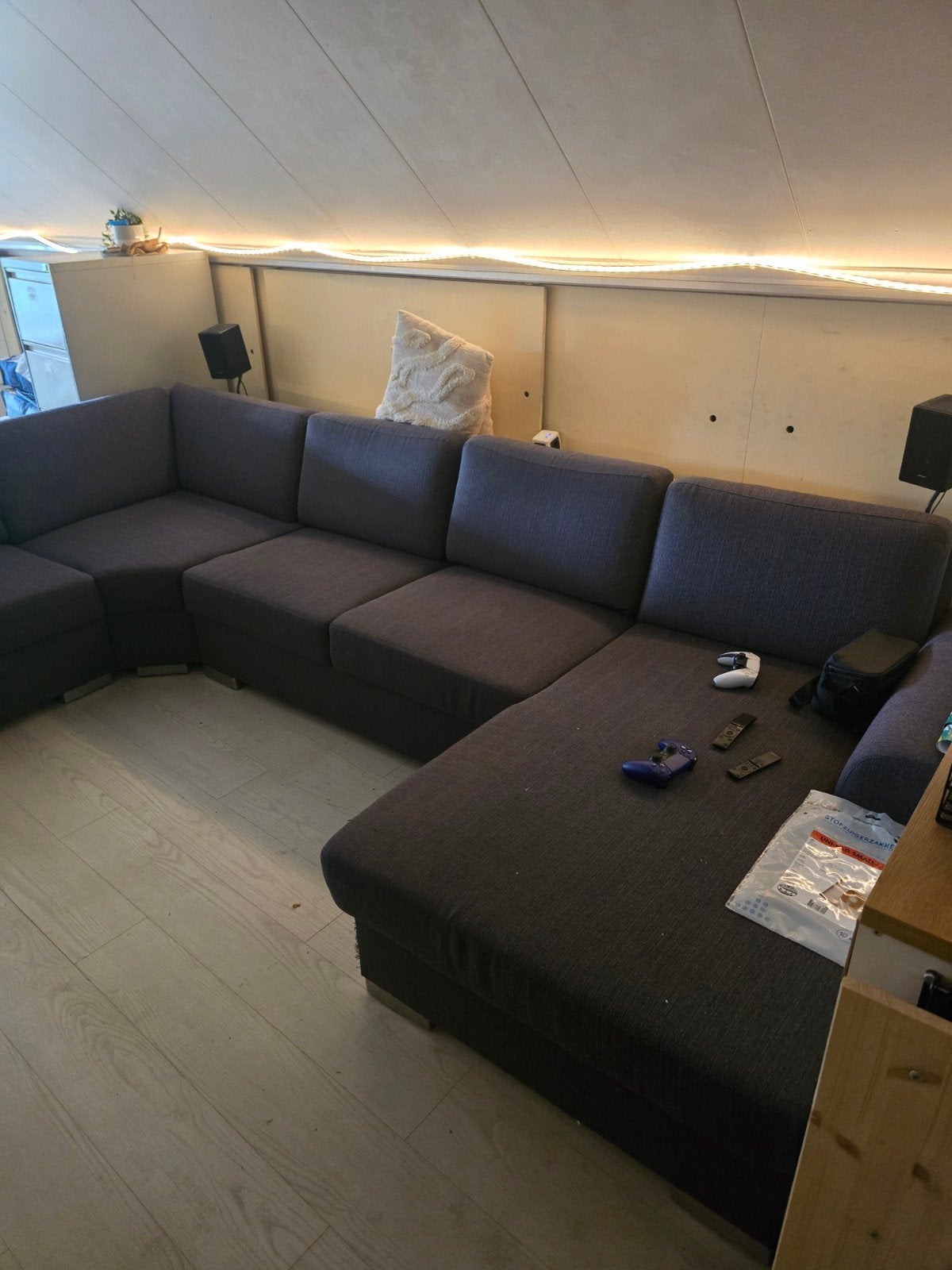 Bank U vorm, stof, met opbergvak, Huis en Inrichting, Ophalen, Gebruikt, Stof, U vorm