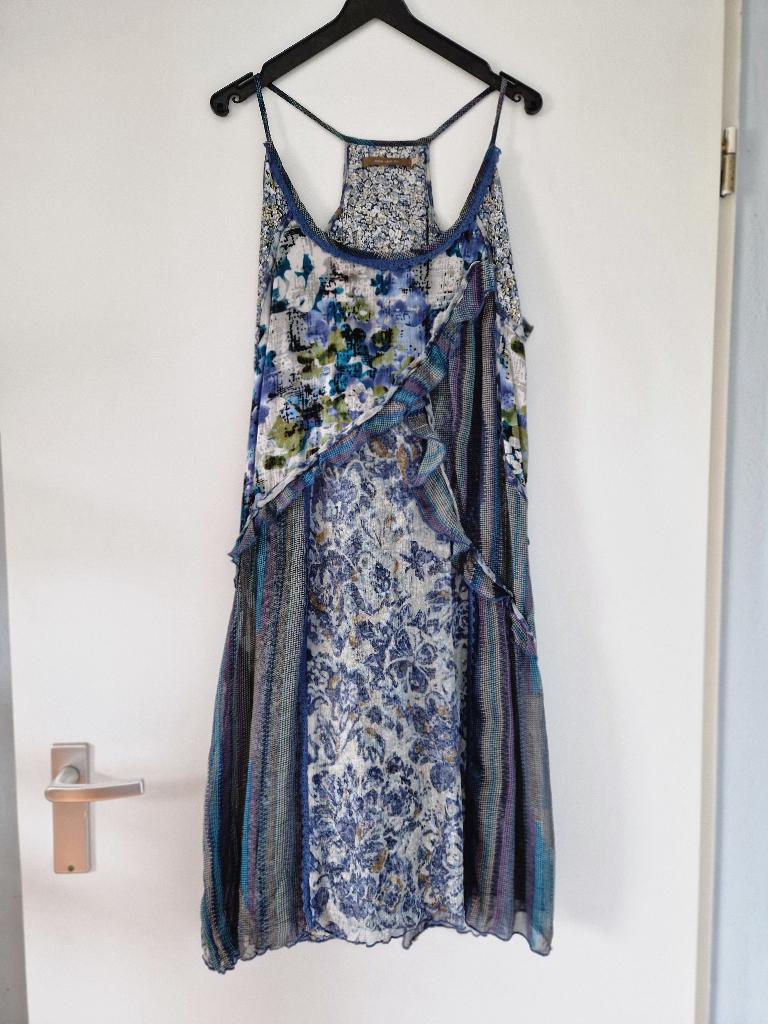 Jurk IAM EU Bohemian Ibiza Styl maat 38, Blauw, Gedragen, IAM, Ophalen