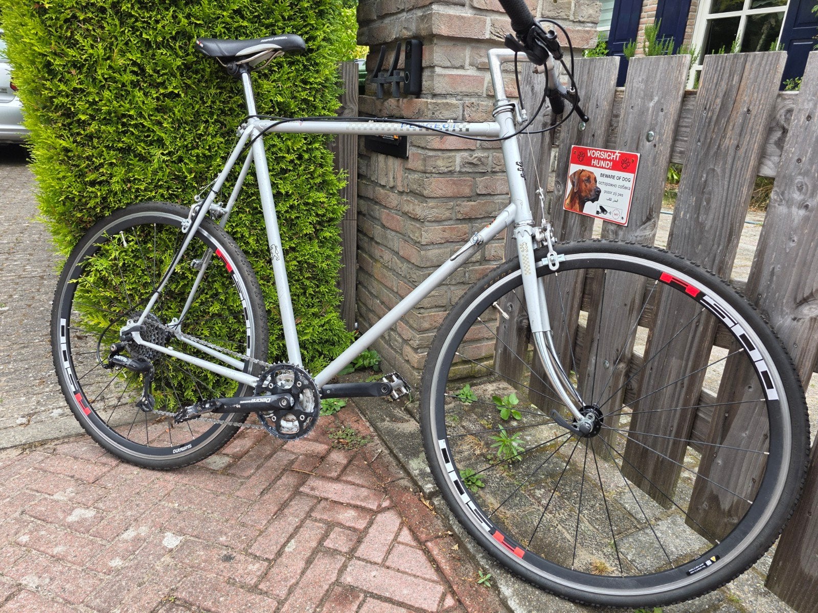 Peugoet Retro racefiets Shimano gravel banden, Ophalen, 10 tot 15 versnellingen, Overige merken