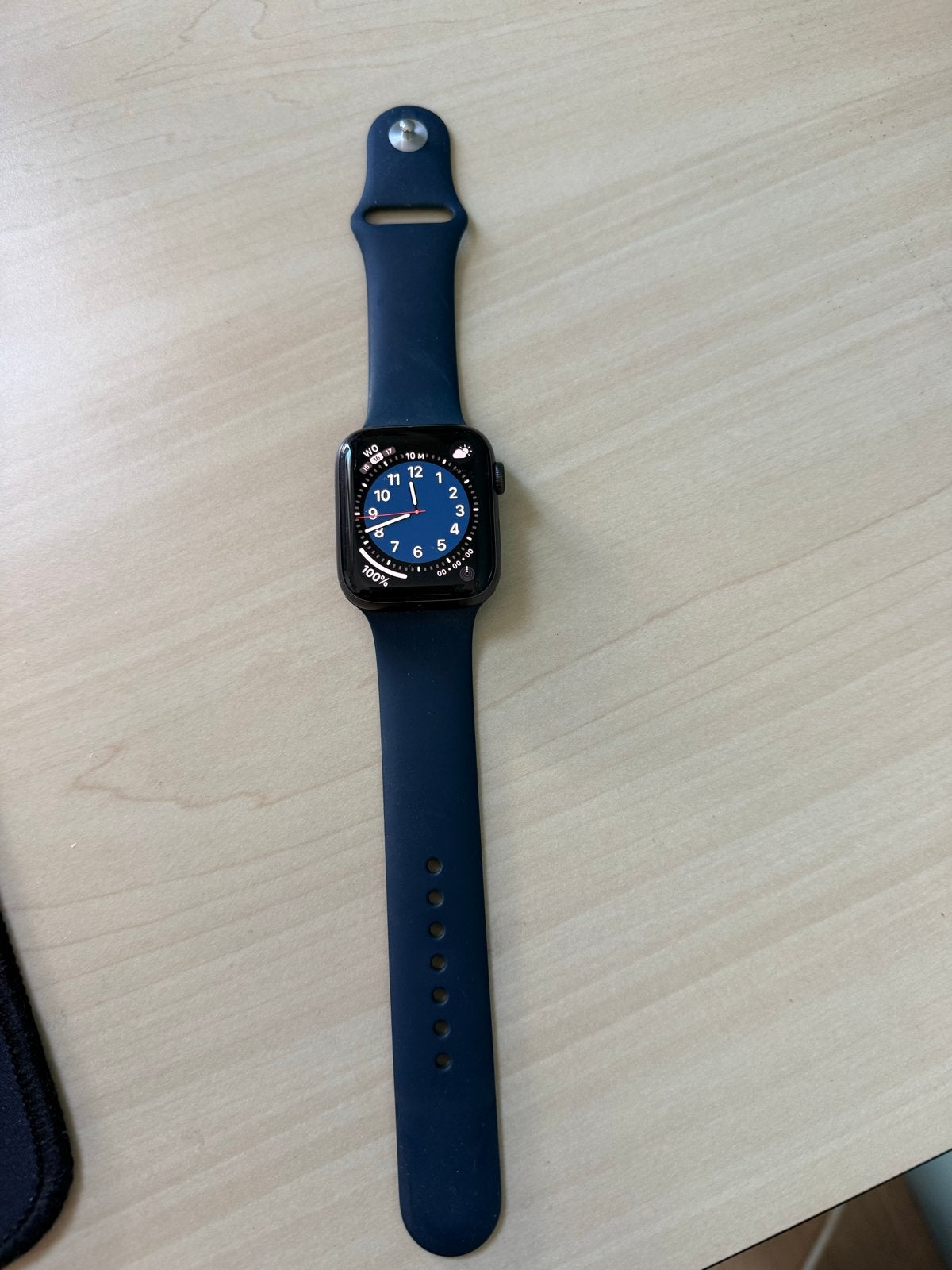 Apple Watch SE 44mm - Zo goed als nieuw, Blauw, Hartslag, IOS, Ophalen of Verzenden