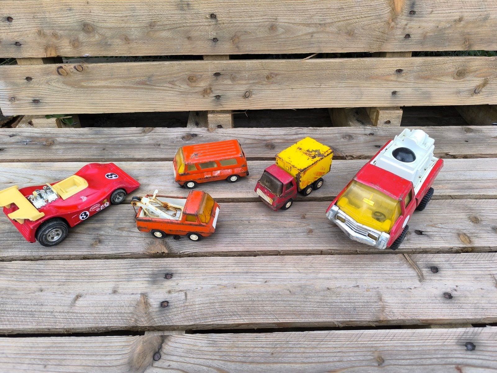 Vintage Tonka speelgoedauto's en vrachtwagens set, Ophalen of Verzenden