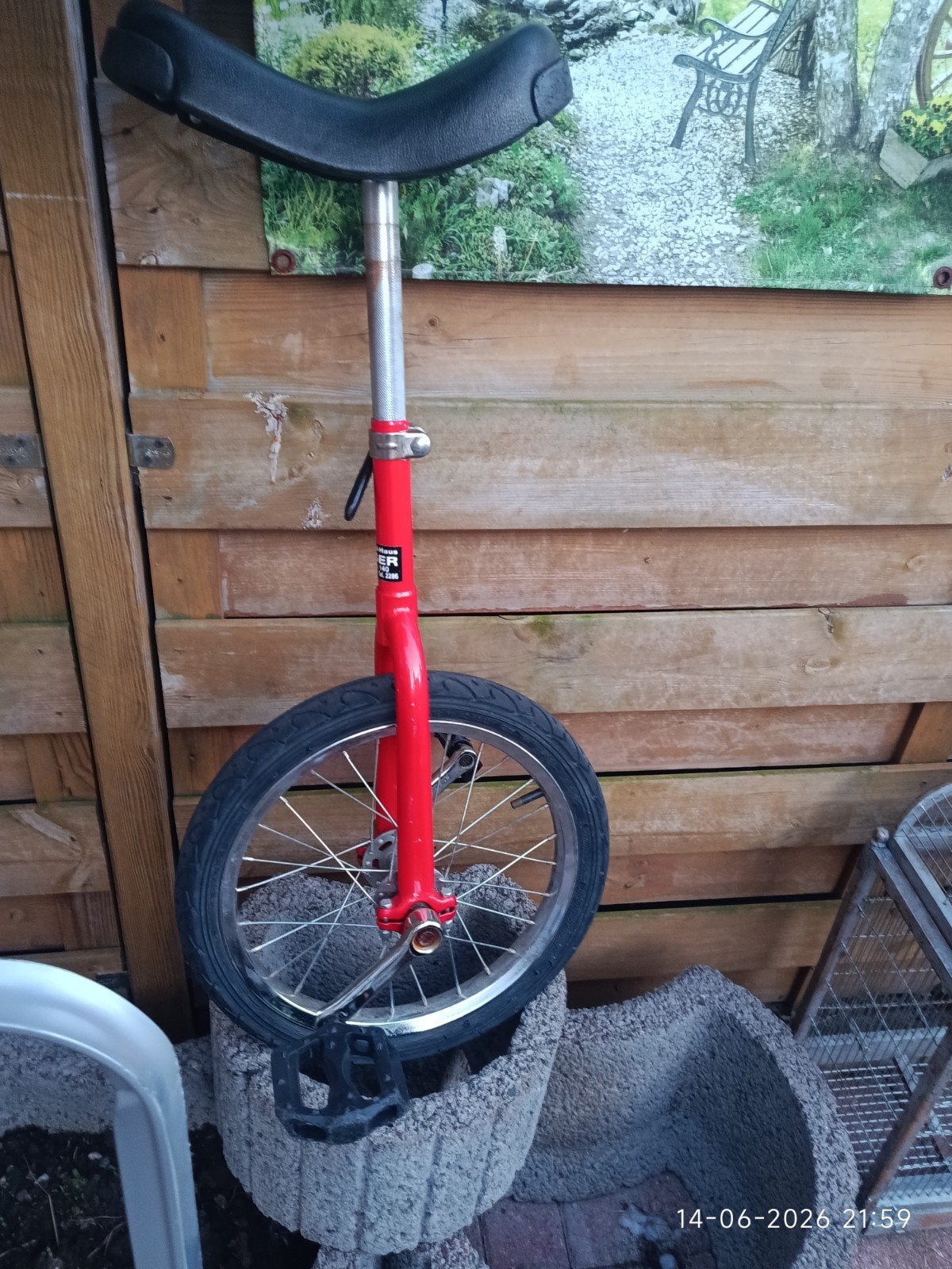 Eenwieler - Rood en Zilver, Fietsen en Brommers, Fietsen | Eenwielers, Ophalen of Verzenden, Zo goed als nieuw
