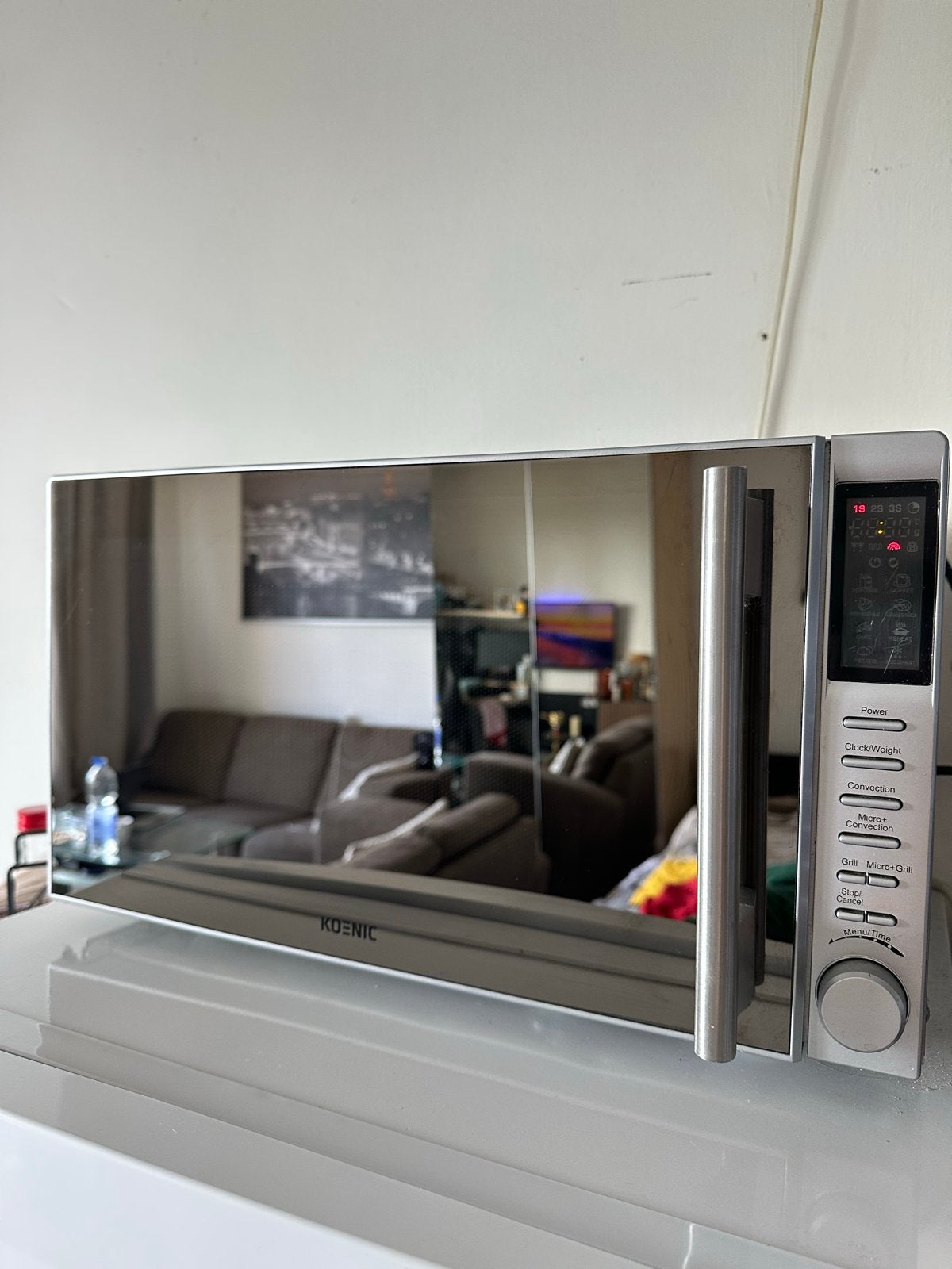 Koenic Combimagnetron - Zilver, Zo goed als nieuw, Witgoed en Apparatuur, Magnetrons, Ophalen, Combimagnetron, Minder dan 45 cm