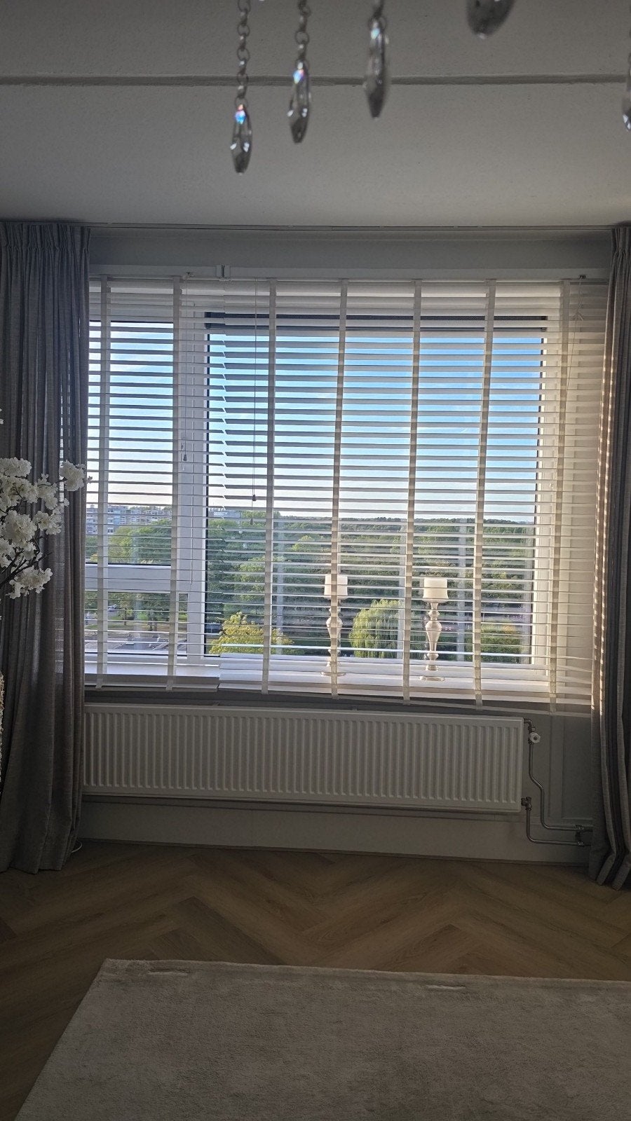 Houten Luxaflex - 2 delen (160cm en 100cm breed), Jaloezie, Gebruikt, Wit, Hout