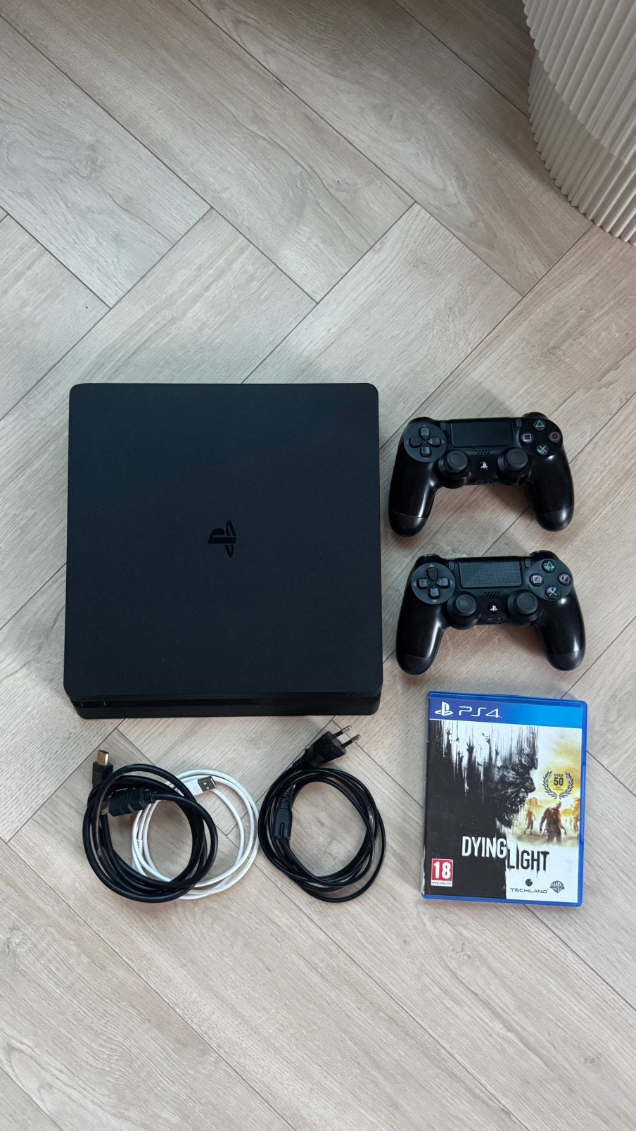 Playstation 4 Slim 500GB incl. Controllers en game, Ophalen, 500 GB, Met 2 controllers, Zo goed als nieuw