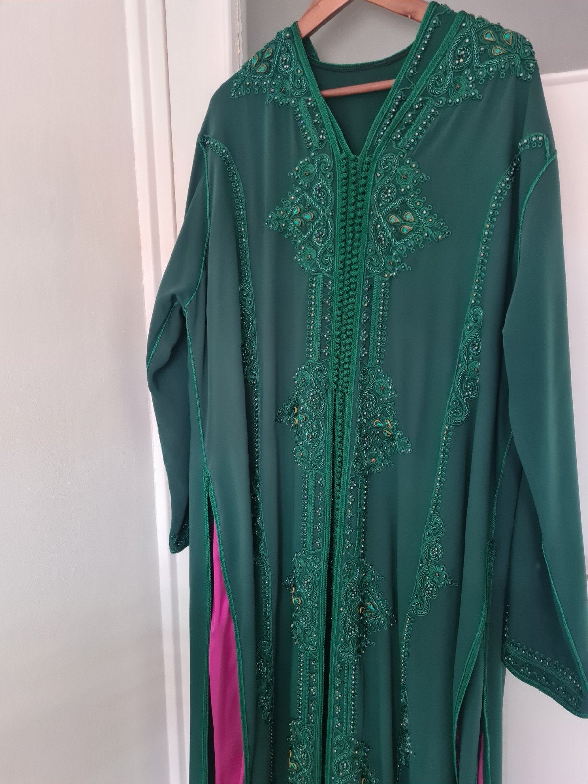 Prachtige Groene takchita met Gedetailleerd Borduurwerk, Overige typen, Maat 42/44 (L), Ophalen of Verzenden, Groen