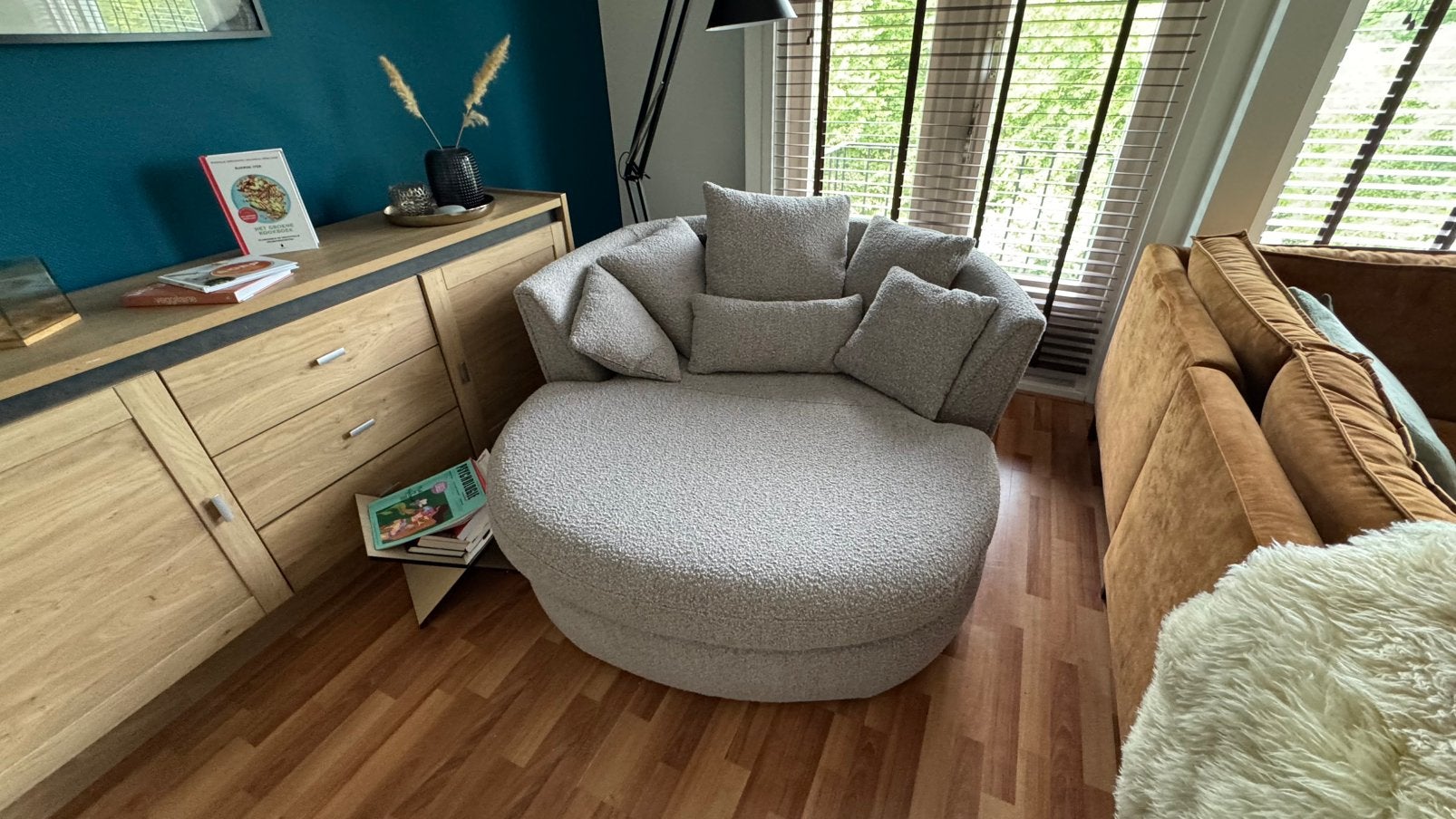 Love seat Teddy Grijs, Ophalen, Tweepersoons, 75 tot 100 cm, Zo goed als nieuw