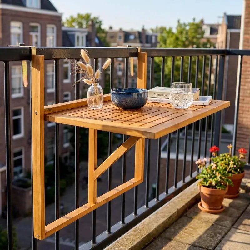 Houten balkontafel inklapbaar NIEUW, Ophalen of Verzenden, Nieuw, Hout