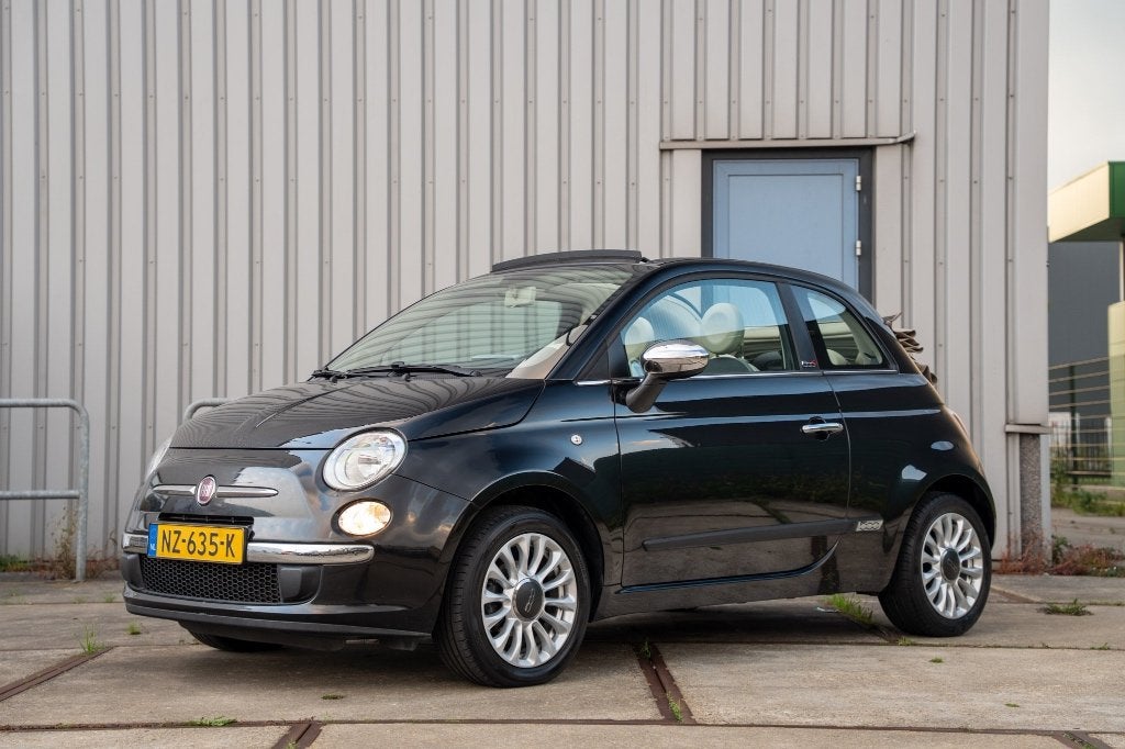 Fiat 500 1.2 C 2014 Zwart |Airco|Carplay|PDC|Cabrio|, Stof, 4 cilinders, Cabriolet, Zwart
