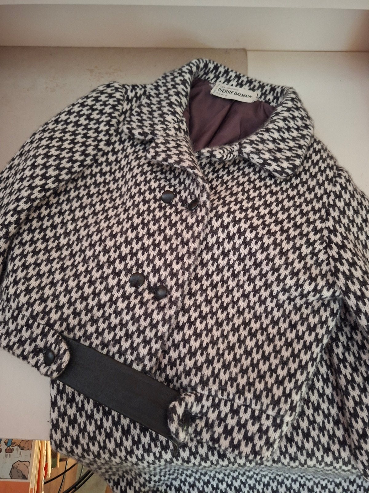vintage balmain mantelpak /jasje met rok 70ejaren, Kostuum of Pak, Maat 42/44 (L), Zo goed als nieuw, Pierre balmain