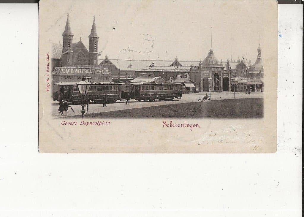 Scheveningen Gev Deynootplein met Tram Haagsche Tramweg Mij, Verzamelen, Ophalen of Verzenden, Voor 1920, Gelopen, Zuid-Holland