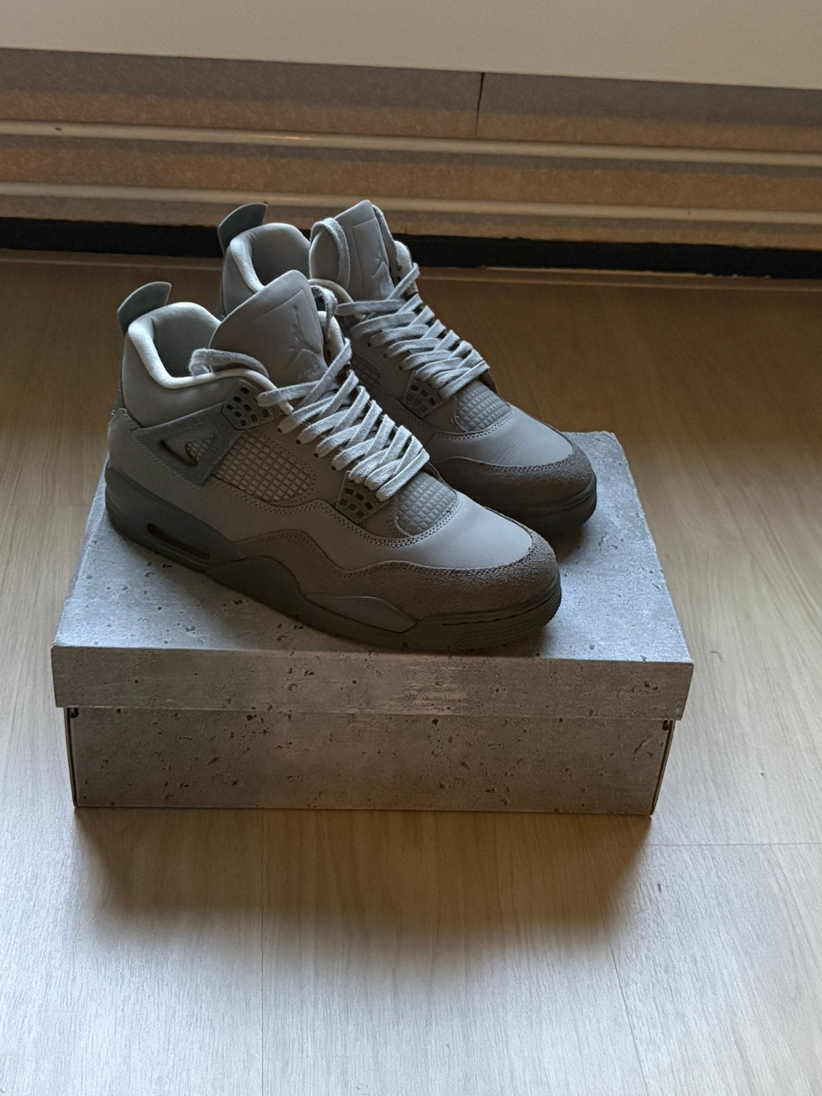 Jordan 4 wet cement 43, Kleding | Heren, Ophalen, Zo goed als nieuw, Overige kleuren, Sneakers of Gympen