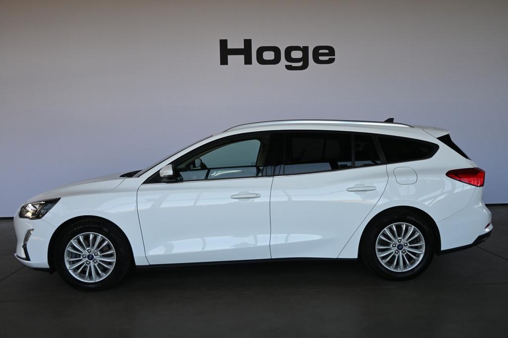 Ford FOCUS Wagon 1.0 EcoBoost Titanium X Business Clima Navi, Stof, Gebruikt, Wit, Origineel Nederlands