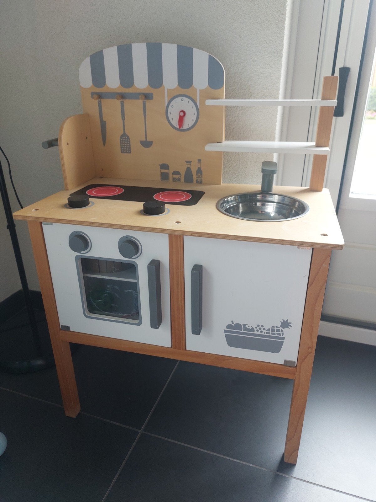 Houten Speelkeuken met Oven en Kookplaat, Kinderen en Baby's, Speelgoed | Speelkeukens, Zo goed als nieuw, Speelkeuken, Hout, Ophalen