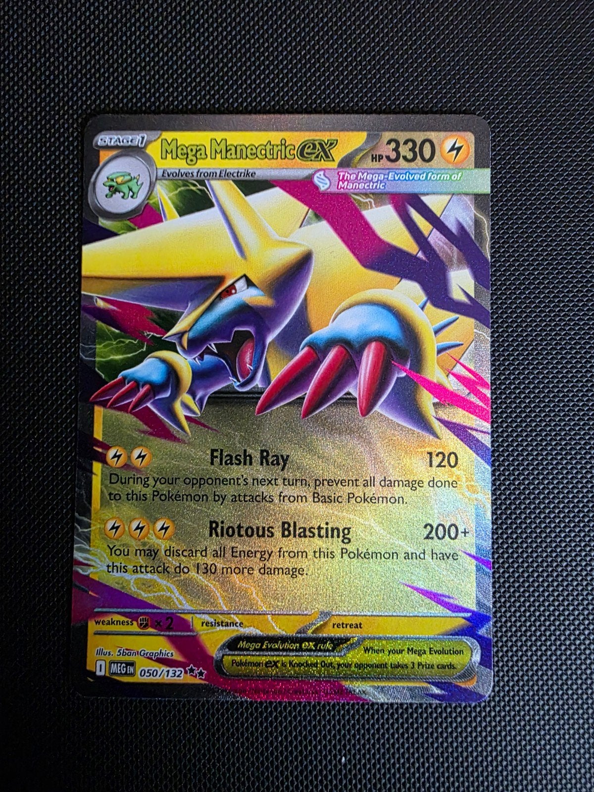 mega manectric ex #050 mega evolution, Ophalen of Verzenden, Nieuw, Losse kaart