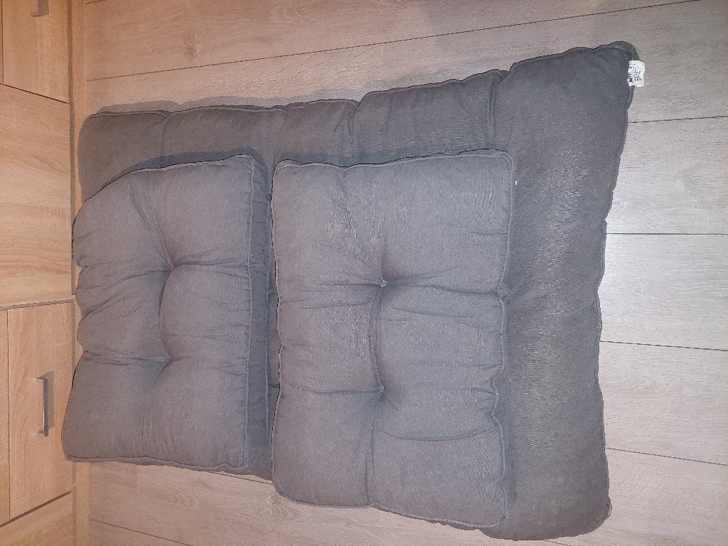 Palletkussens Grijs(3x), Tuin en Terras, Ophalen, Gebruikt