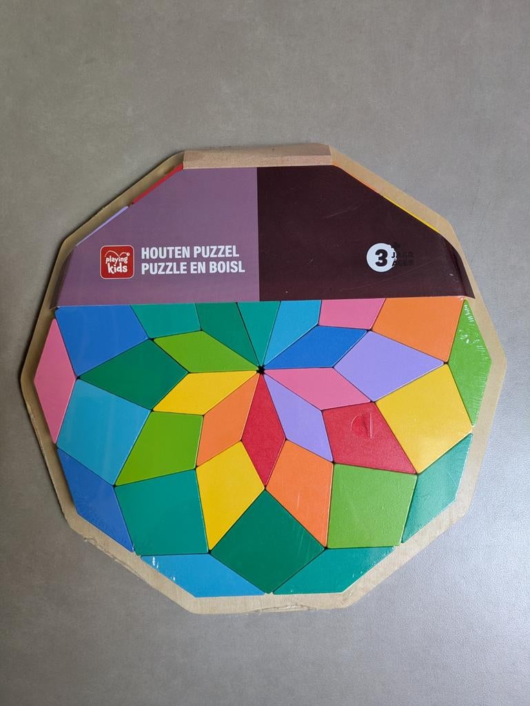 Nieuw houten Mandala puzzel - Kleurrijk en educatief, 2 tot 4 jaar, 10 tot 50 stukjes, Nieuw, Ophalen of Verzenden