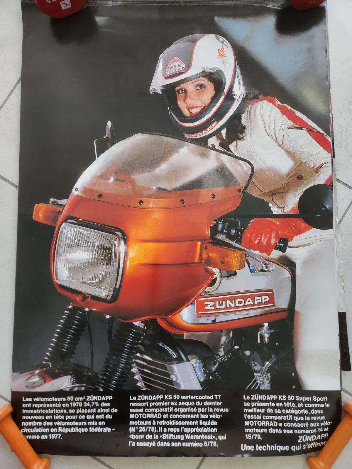 Zundapp poster nos groot formaat, Verzenden, Zo goed als nieuw, Overige typen