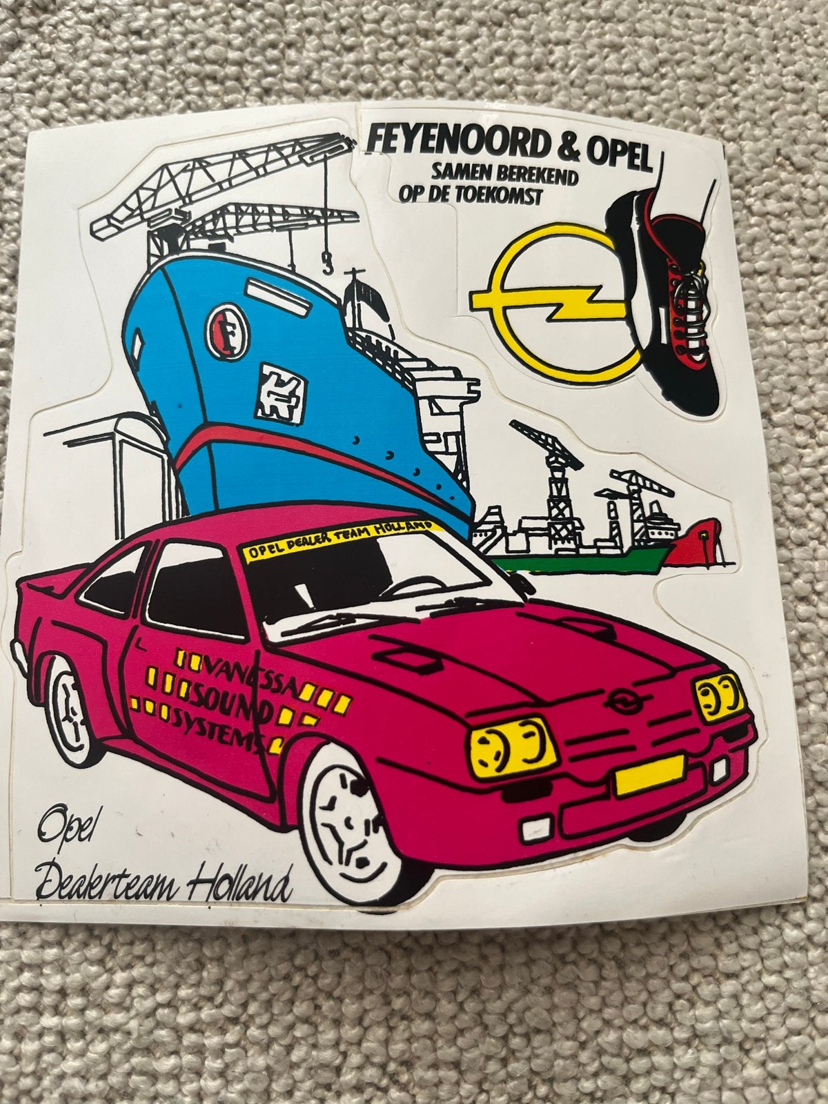 Feyenoord & Opel Sticker - Samen Berekend op de Toekomst, Ophalen of Verzenden, Gebruikt, Sport