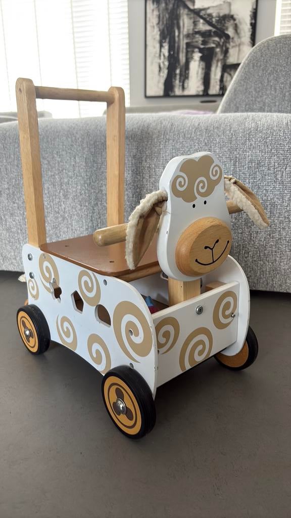 Houten loopwagen I’m Toy schaap, Ophalen, Zo goed als nieuw, Duw- of Trekspeelgoed