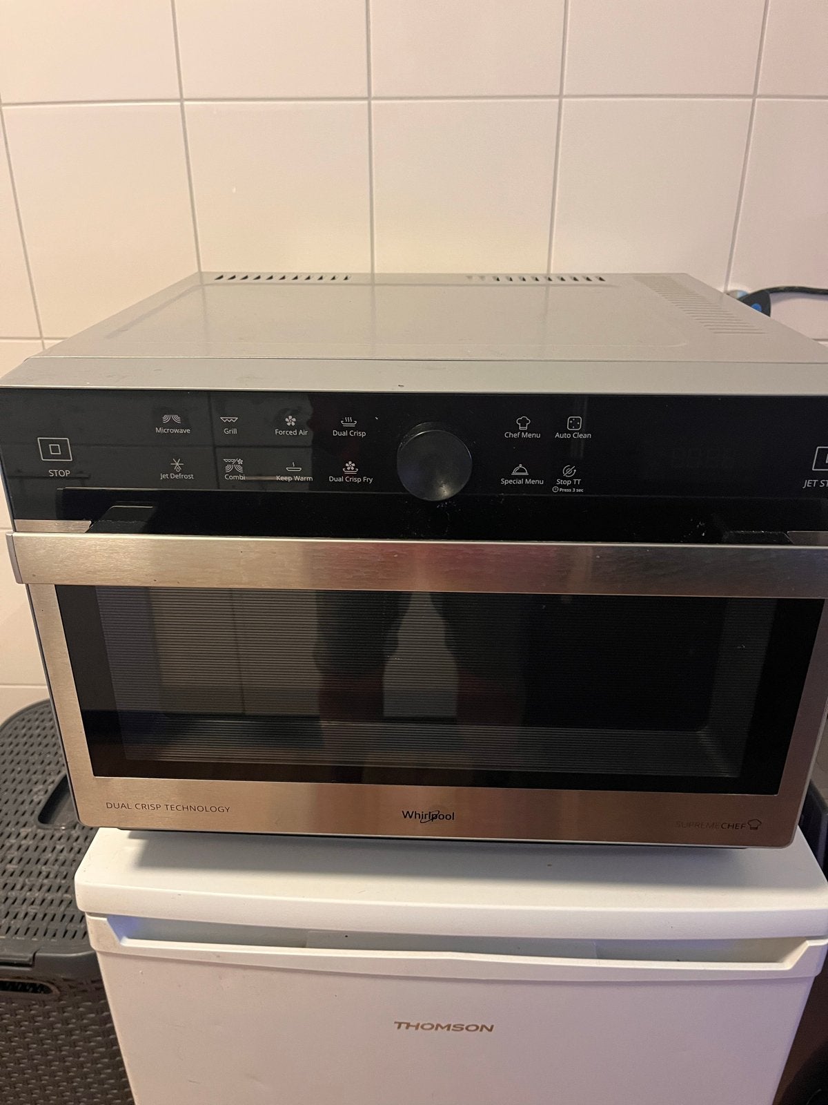 Whirlpool MWP 338 SX Combimagnetron - Zo goed als nieuw, Ophalen, Combimagnetron, Zo goed als nieuw, Draaiplateau
