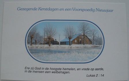 Kerstkaart met Bijbeltekst., Ophalen of Verzenden, 1980 tot heden, Gelopen, Feest(dag)