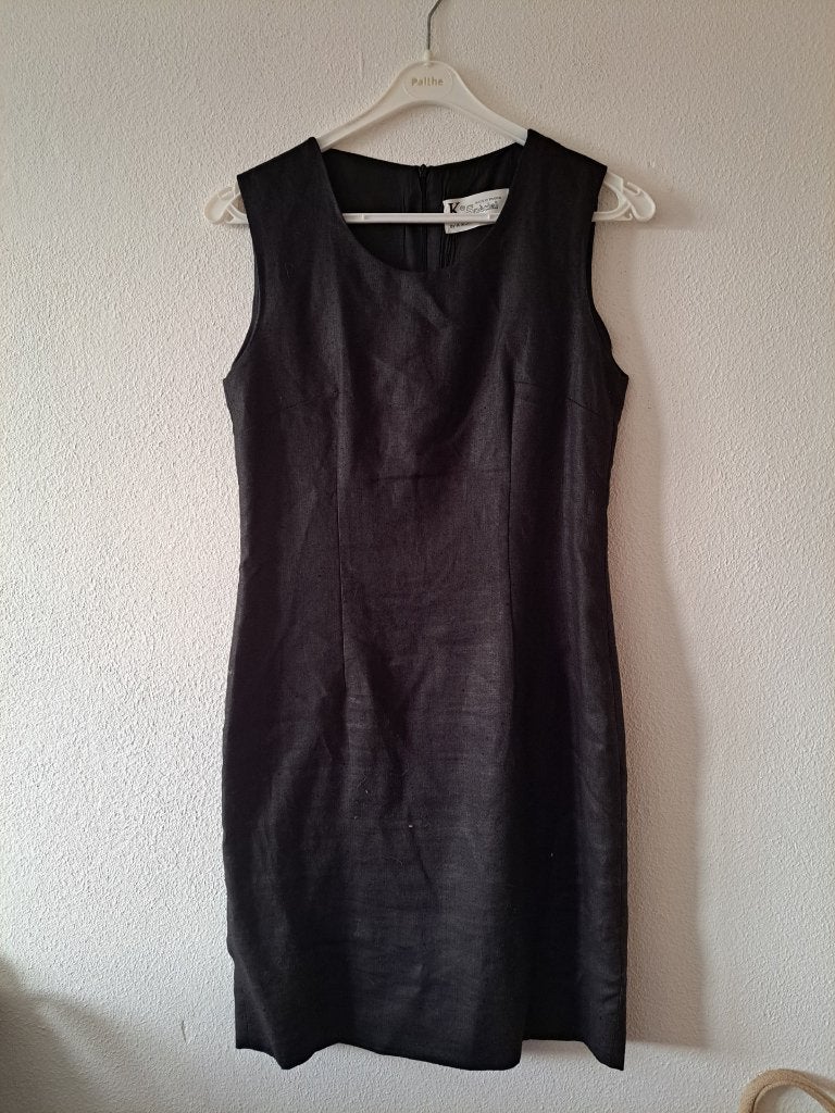 zwarte mira tex jurk maat s, Zwart, Ophalen of Verzenden, Zo goed als nieuw, Knielengte