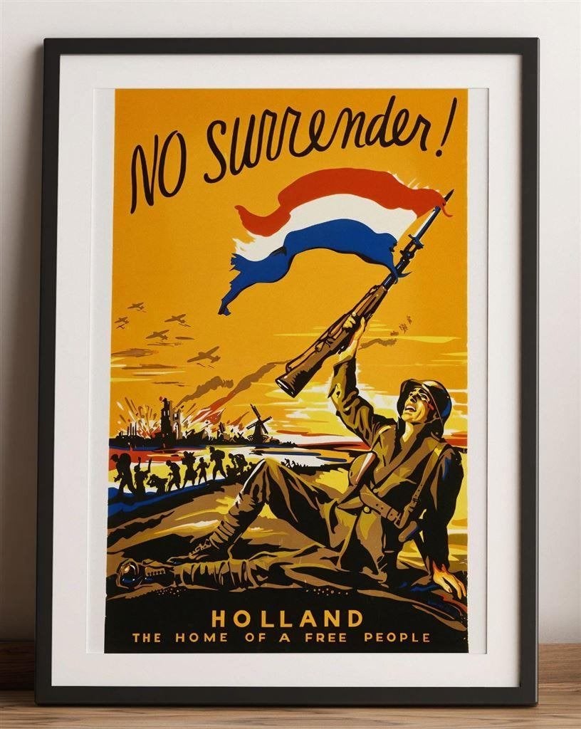 No Surrender Holland Brits Affiche Propaganda Poster, Verzenden, Nederland, Foto of Poster