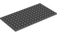 Lego Dark Bluish Gray Plate 8 x 16, Gebruikt, Overige thema's, Lego, Ophalen of Verzenden