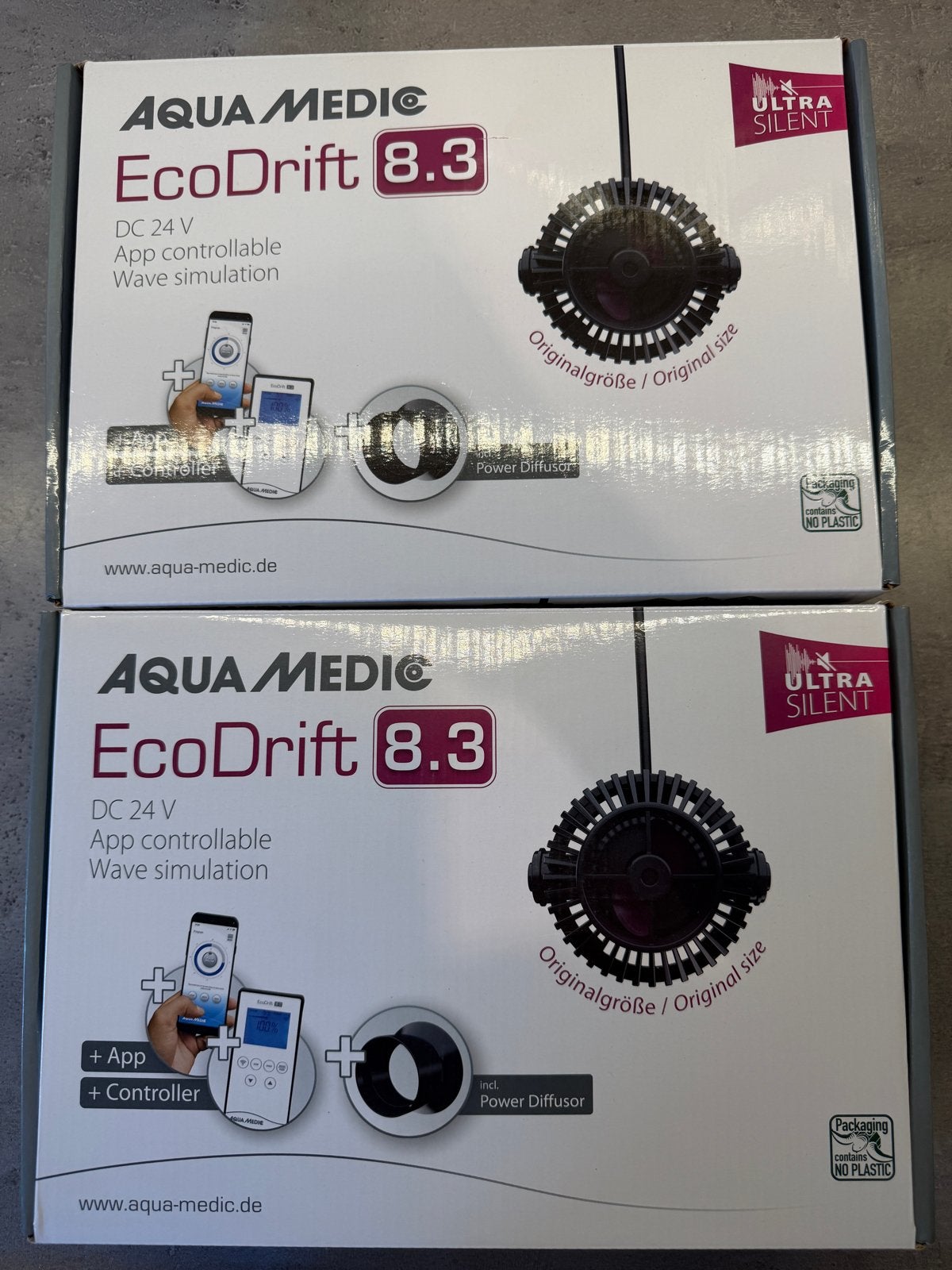 2x Aqua Medic EcoDrift 8.3 wavemakers + controller, Ophalen of Verzenden, Inclusief toebehoren, Gebruikt, Aqua Medic