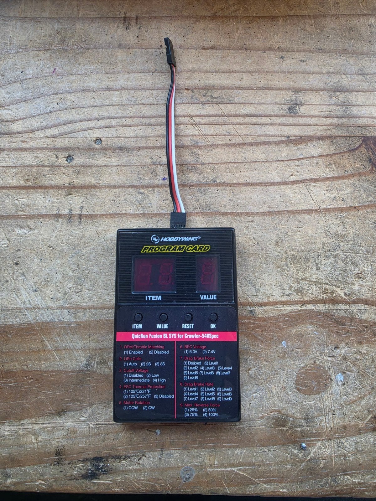 Hobbywing Program Card voor QuicRun Fusion BL SYS, Elektro, Ophalen of Verzenden, Zo goed als nieuw, Onderdeel