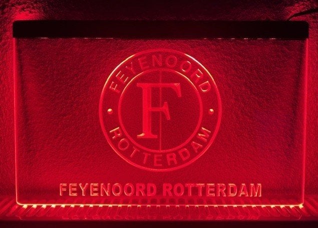 Feyenoord Rotterdam voetbal neon bord reclamebord lamp LED, Verzamelen, Ophalen of Verzenden, Nieuw, Lichtbak of (neon) lamp