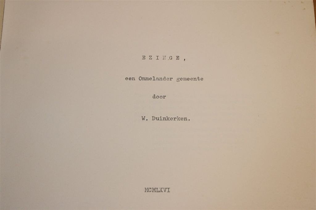 Ezinge, een Ommelander Gemeente — Geschiedenis [1966], Ophalen of Verzenden, Gelezen