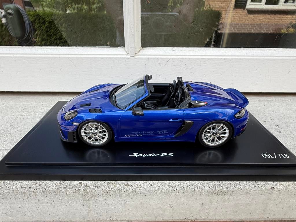 1:18 Porsche 718 Spyder RS (982) San Marino Blue Spark, Overige merken, Auto, Models@sparkmodel.com, Nieuw