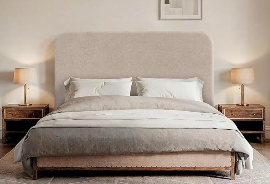 Nieuw gestoffeerd hoofdbord 160x70 cm, Huis en Inrichting, Slaapkamer | Bedden, Ophalen, Beige, Stof, 160 cm