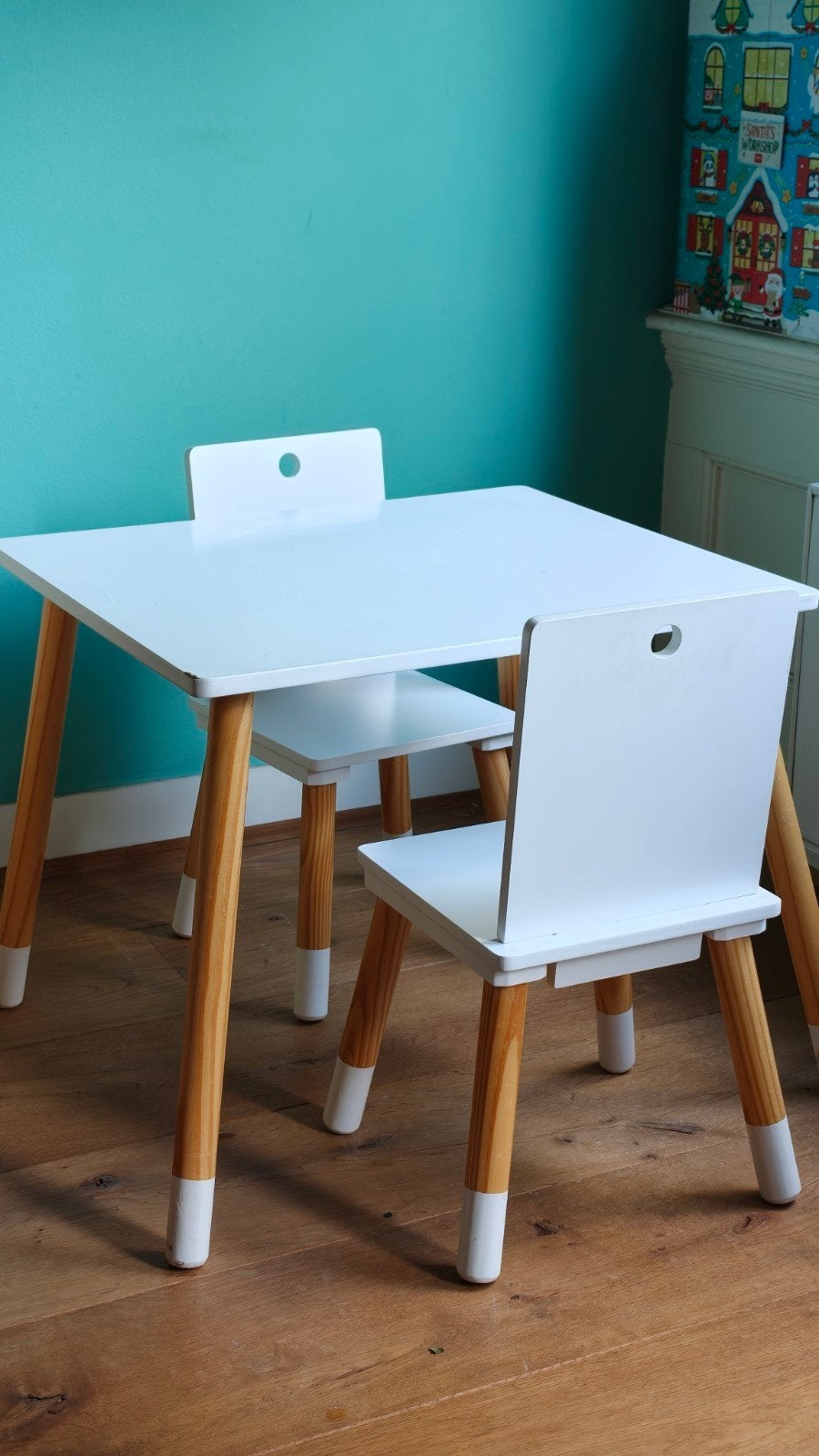 Houten kindertafeltje, Kinderen en Baby's, Ophalen, Gebruikt, Tafel(s) en Stoel(en)