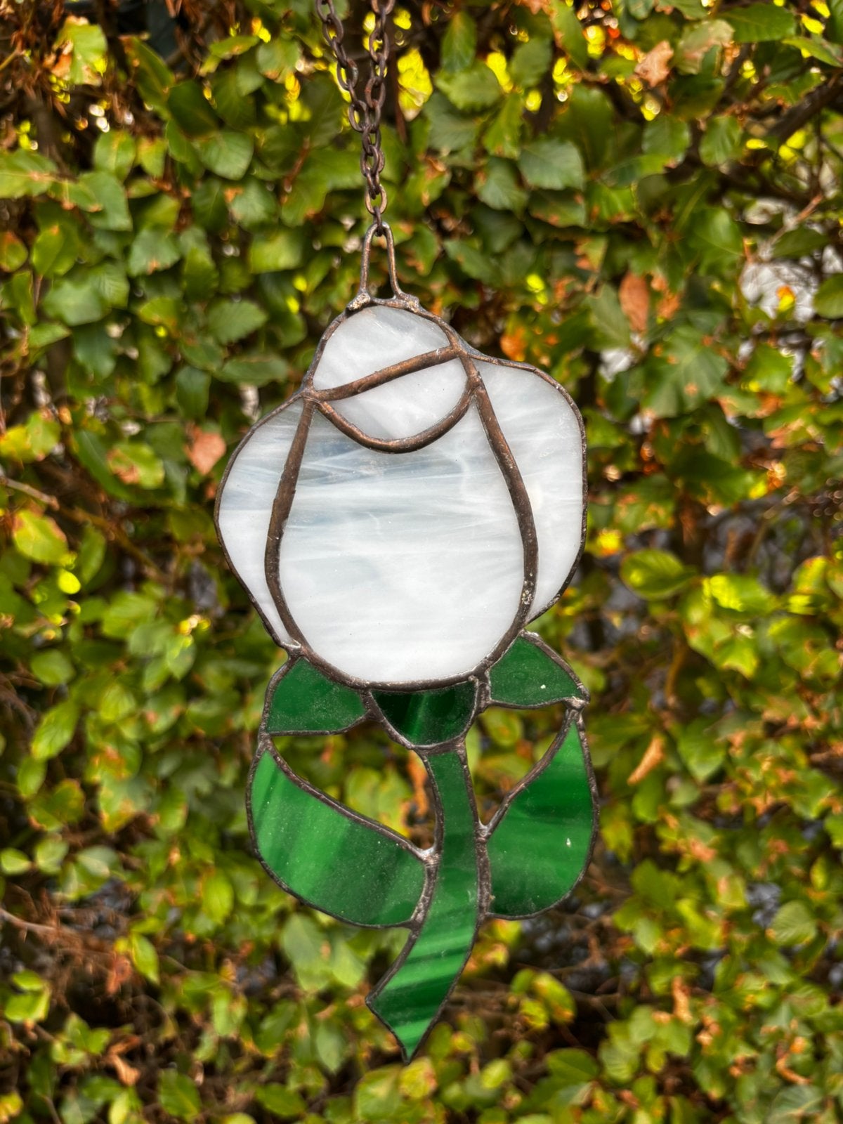 Mooie glas in lood tulp circa 25 cm hoog, Ophalen of Verzenden, Zo goed als nieuw