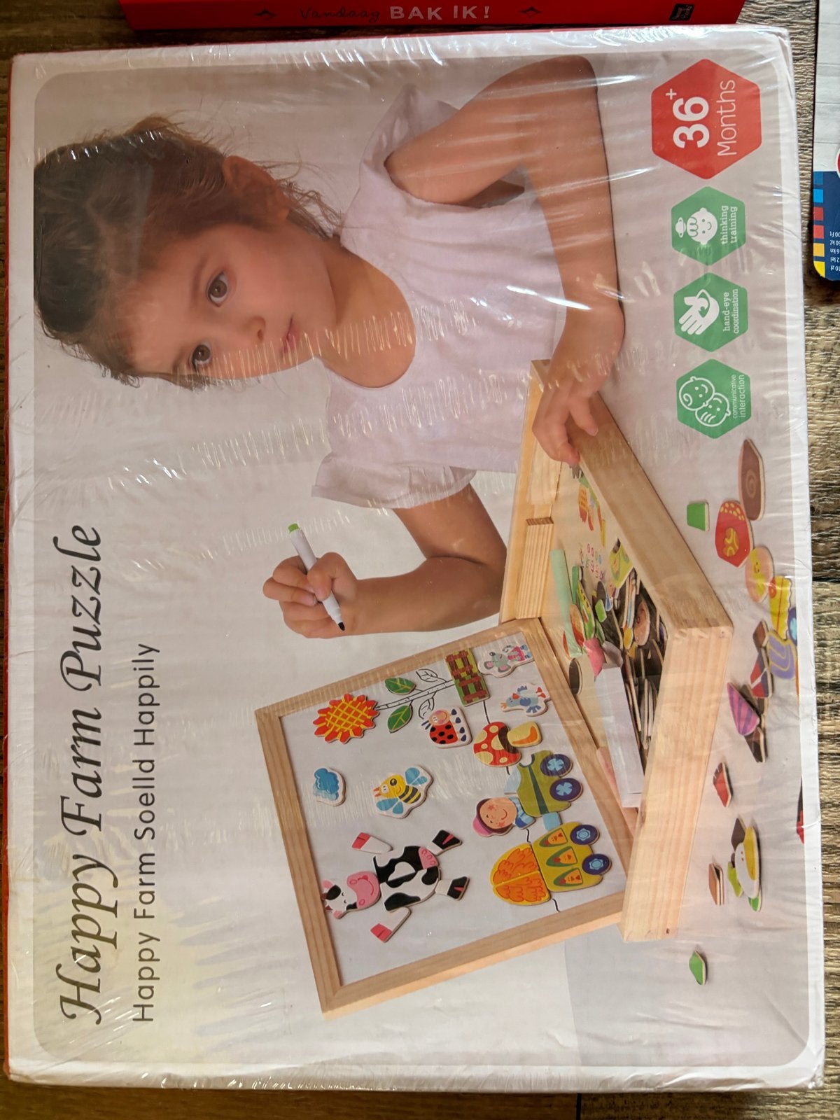 Happy Farm Puzzel - Magnetisch Bord en Dierenfiguren, Ophalen, 2 tot 4 jaar, Nieuw, Meer dan 50 stukjes