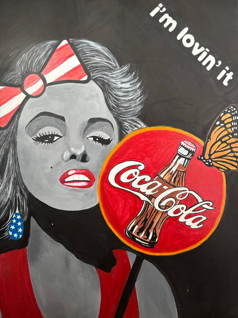 Pop Art Schilderij: Marilyn Monroe, Coca-Cola & USA, Ophalen