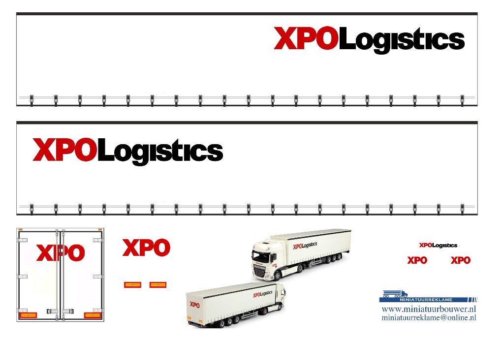 Vrachtauto decal 1:50 XPO Logistics ( type 2 ), Verzenden, Nieuw, Bus of Vrachtwagen, Overige merken