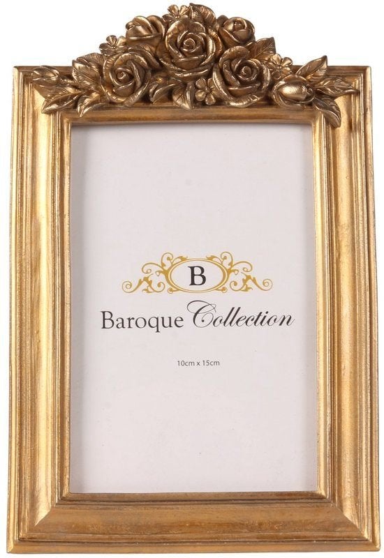 Barokke Fotolijst Goud - 10x15 cm - Resin, Huis en Inrichting, Kunststof, Baroque Collection, 14 cm, Met sierrand