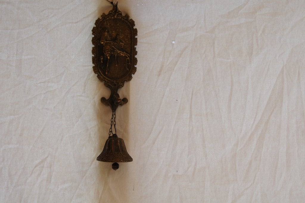 Bronzen bel met paard en wagen reliëf, Ophalen of Verzenden