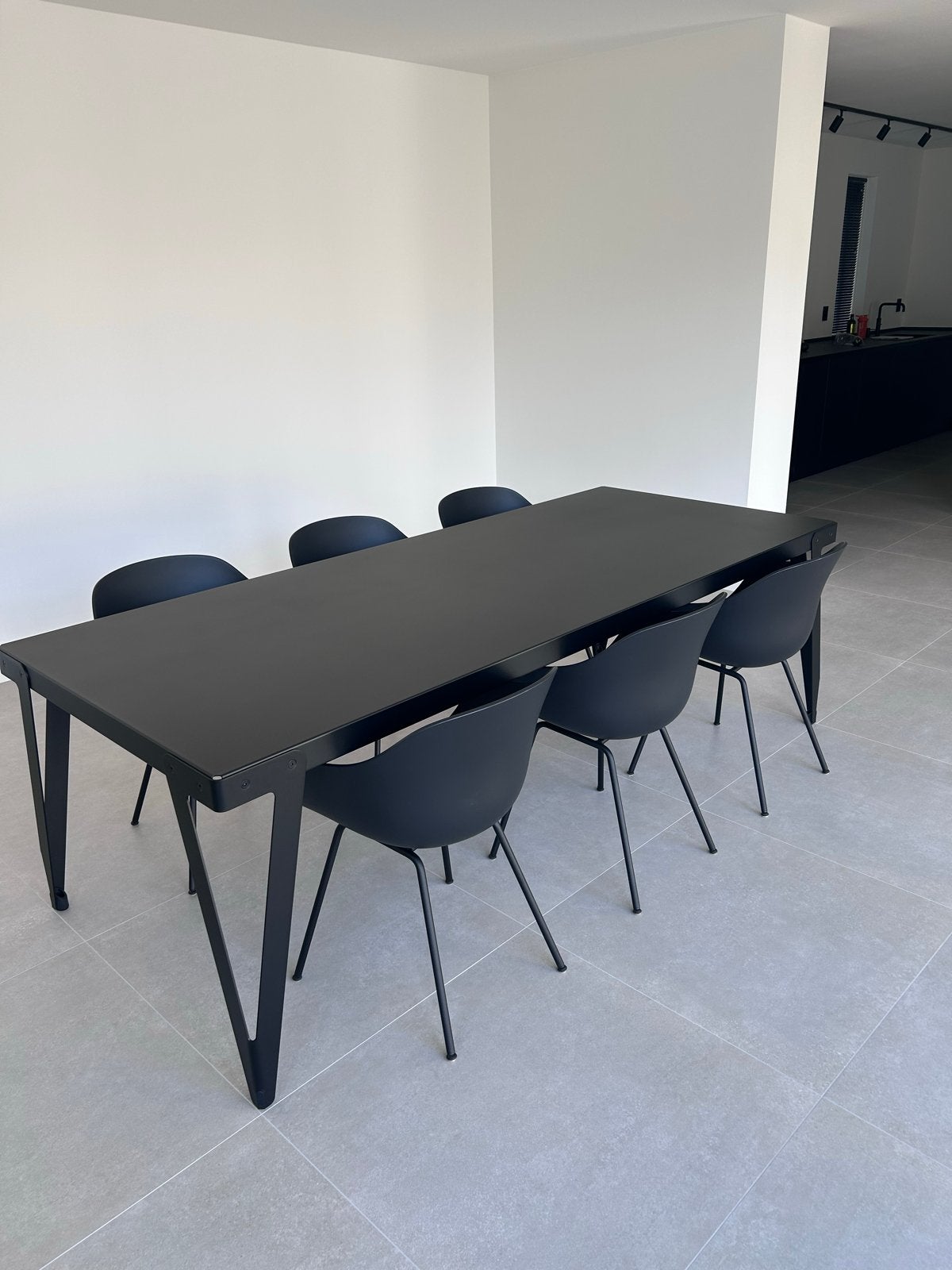 Functionals Lloyd tafel zwart nieuw maatwerk, Ophalen, 50 tot 100 cm, Vijf personen of meer, Metaal